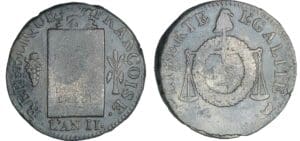 Sol à la balance non daté (1794) - An II (Limoges) sans le I Sol à la balance non daté (1794) - An II (Limoges) sans le I