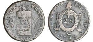 2 sols à la balance - An II - 1793 (Pau) 2 sols à la balance - An II - 1793 (Pau)