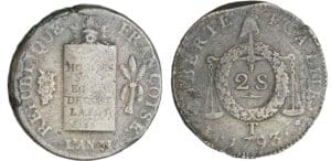 2 sols à la balance - An II - 1793 T (Nantes) 2 sols à la balance - An II - 1793 T (Nantes)