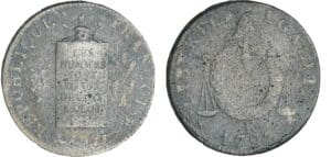 2 sols à la balance - An II - 1793 R (Orléans) 2 sols à la balance - An II - 1793 R (Orléans)