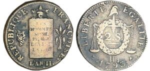 2 sols à la balance - An II - 1793 H (La Rochelle)