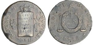 2 sols à la balance - An II - 1793 B (Rouen) 2 sols à la balance - An II - 1793 B (Rouen)
