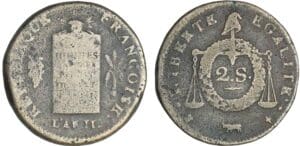 2 sols à la balance non daté (1794) - An II (Pau) 2 sols à la balance non daté (1794) - An II (Pau)