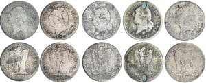 15 sols type FRANCAIS - Lot de 5 monnaies 15 sols type FRANCAIS - Lot de 5 monnaies