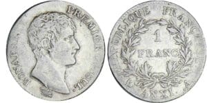 1 franc Bonaparte premier consul - An XI A (Paris) 1 franc Bonaparte premier consul - An XI A (Paris)