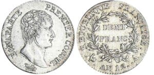 1/2 franc Bonaparte premier consul - An 12 A (Paris) 1/2 franc Bonaparte premier consul - An 12 A (Paris)