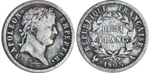 1/2 franc Napoléon revers république - 1807 A (Paris) 1/2 franc Napoléon revers république - 1807 A (Paris)