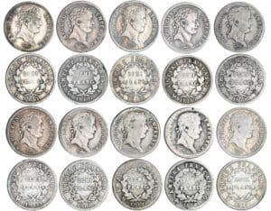 1/2 franc Napoléon revers empire - Lot de 10 monnaies