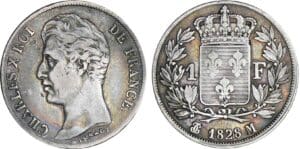 1 franc Charles X - 1828 M (Toulouse) 1 franc Charles X - 1828 M (Toulouse)