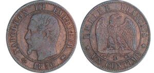 1 centime Napoléon III tête nue - 1856 D (Lyon)