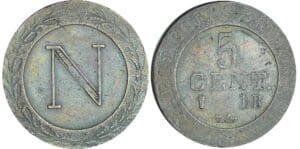 5 centimes Napoléon Ier - 1808 BB (Strasbourg) 5 centimes Napoléon Ier - 1808 BB (Strasbourg)