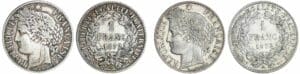1 franc Cérès - 1872 A (Paris) grand A