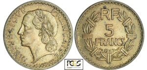 5 francs Lavrillier bronze alu - 1947