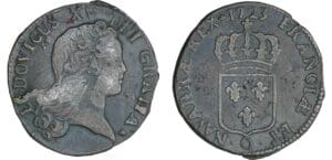 Louis XV - Sol au buste enfantin - 1723 Q (Perpignan) Louis XV - Sol au buste enfantin - 1723 Q (Perpignan)