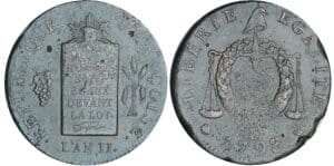 2 sols à la balance - An II - 1793 B (Rouen)