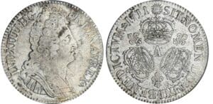 Louis XIV - Ecu aux 3 couronnes - 1711 A (Paris) rose