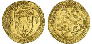 Charles VII - Ecu d'or à la couronne - 1ère émission - Romans