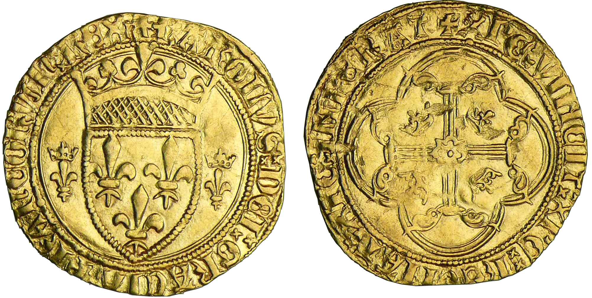 Charles VII - Ecu d'or à la couronne - 1ère émission - Crémieu Charles VII - Ecu d'or à la couronne - 1ère émission - Crémieu