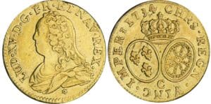 Louis XV - Louis d’or aux lunettes - 1734 C (Caen)