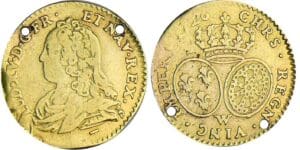 Louis XV - ½ louis d’or aux lunettes -  1726 W (Lille)