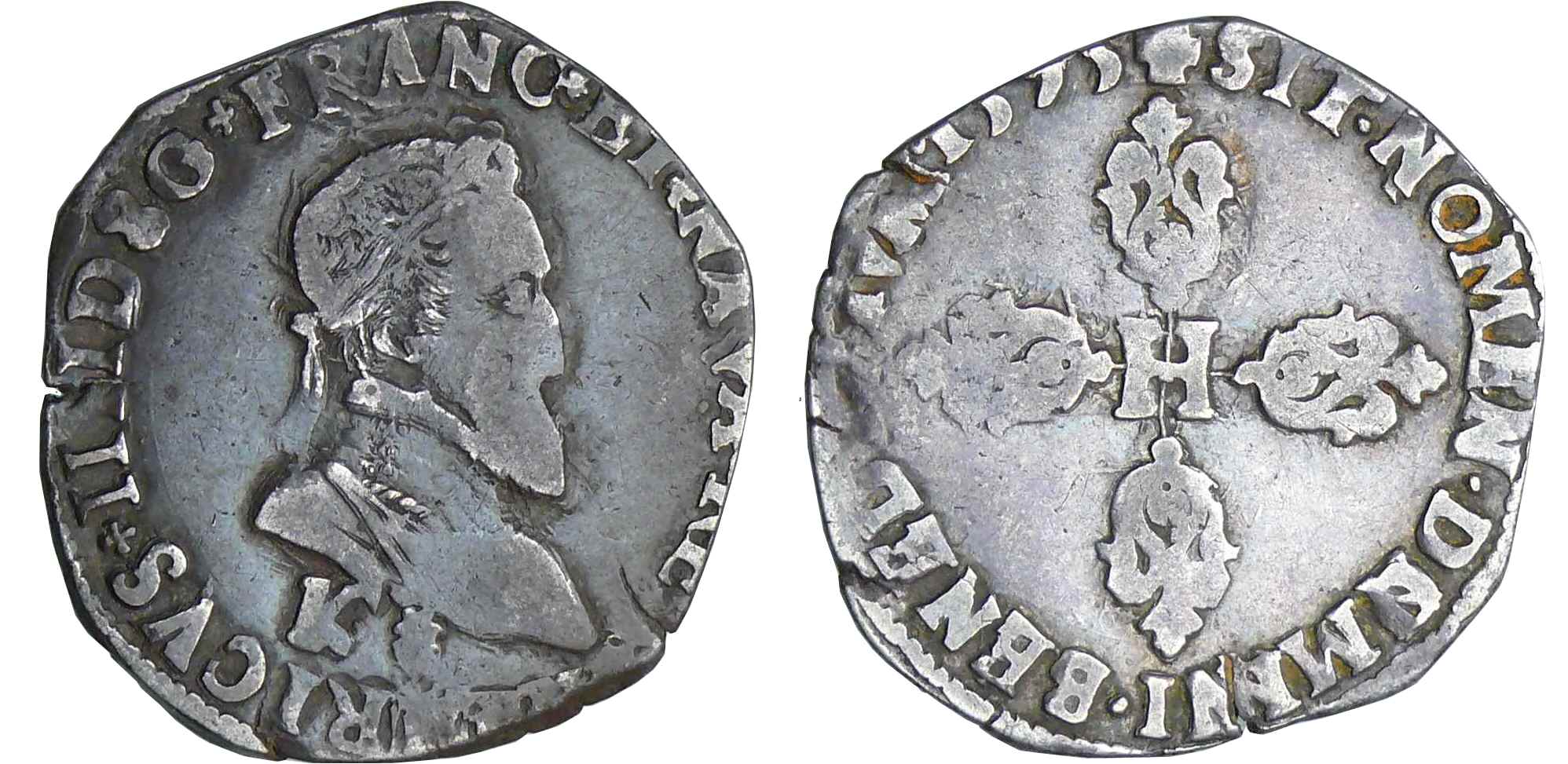 Henri IV - Demi-franc - 2 ème type - 1595 K (Bordeaux) Henri IV - Demi-franc - 2 ème type - 1595 K (Bordeaux)