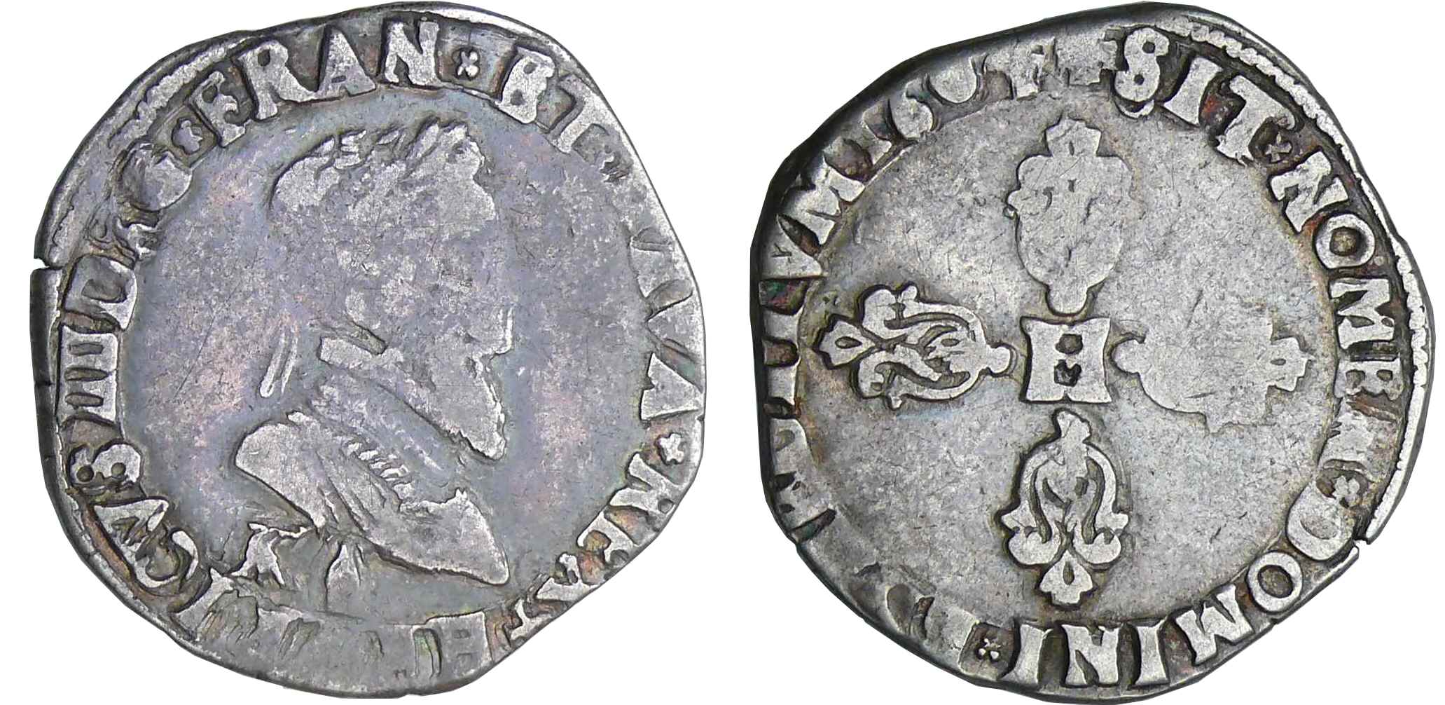 Henri IV - Demi-franc - 2 ème type - 1604 K (Bordeaux) Henri IV - Demi-franc - 2 ème type - 1604 K (Bordeaux)