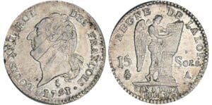 15 sols type FRANCOIS - 1791 A (Paris) 1er sem - Héron