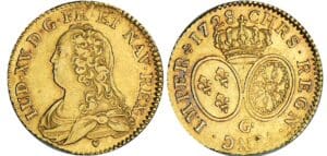 Louis XV - Louis d’or aux lunettes - 1728 G (Poitiers)