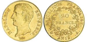20 francs Napoléon empereur - An 12 A (Paris) 20 francs Napoléon empereur - An 12 A (Paris)