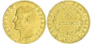 20 francs Napoléon Ier tête nue - An 14 A (Paris) 20 francs Napoléon Ier tête nue - An 14 A (Paris)
