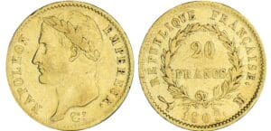 20 francs Napoléon revers république - 1808 M (Toulouse) 20 francs Napoléon revers république - 1808 M (Toulouse)