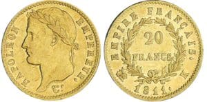 20 francs Napoléon revers empire - 1811 K (Bordeaux) 20 francs Napoléon revers empire - 1811 K (Bordeaux)