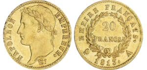 20 francs Napoléon revers empire - 1813 A (Paris)