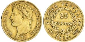 20 francs Napoléon revers empire - 1813 (Utrecht) 20 francs Napoléon revers empire - 1813 (Utrecht)