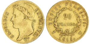 20 francs Napoléon - 100 jours - 1815 W (Lille)