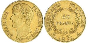 40 francs Bonaparte premier consul - An XI A (Paris) 40 francs Bonaparte premier consul - An XI A (Paris)