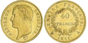 40 francs Napoléon revers empire - 1811 A (Paris) 40 francs Napoléon revers empire - 1811 A (Paris)