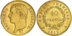 40 francs Napoléon revers empire - 1812 A (Paris) 40 francs Napoléon revers empire - 1812 A (Paris)