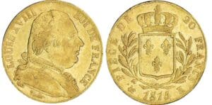 20 francs Louis XVIII au buste habillé - 1815 K (Bordeaux)