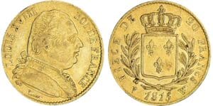 20 francs Louis XVIII au buste habillé - 1815 W (Lille)