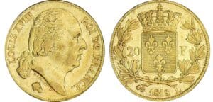 20 francs Louis XVIII au buste nu - 1818 L (Bayonne)