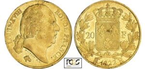 20 francs Louis XVIII au buste nu - 1822 H (La Rochelle) 20 francs Louis XVIII au buste nu - 1822 H (La Rochelle)