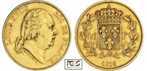 40 francs Louis XVIII au buste nu - 1816 A (Paris) essai de concours