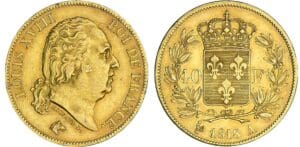 40 francs Louis XVIII au buste nu - 1818 A (Paris)