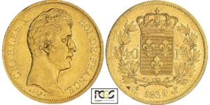 40 francs Charles X - 2ème type - tranche en relief - 1830 A (Paris) 40 francs Charles X - 2ème type - tranche en relief - 1830 A (Paris)