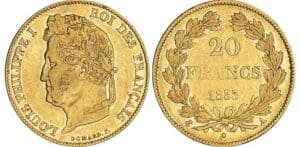 20 francs Louis-Philippe Ier tête laurée - 1833 A (Paris) 20 francs Louis-Philippe Ier tête laurée - 1833 A (Paris)