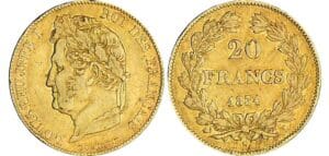20 francs Louis-Philippe Ier tête laurée - 1834 L (Bayonne) 20 francs Louis-Philippe Ier tête laurée - 1834 L (Bayonne)