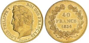 40 francs Louis-Philippe Ier - 1834 A (Paris) 40 francs Louis-Philippe Ier - 1834 A (Paris)