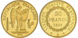 20 francs Génie - 1849 A (Paris) 20 francs Génie - 1849 A (Paris)
