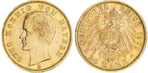 Allemagne - Bavière - Otto - 20 mark 1900 D